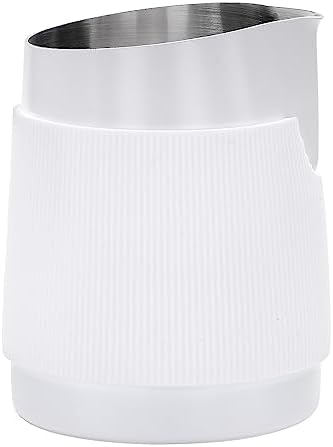 Normcore Handleless Milk Pitcher with Round Spout - Espresso Steaming Pitcher - 18/8 Stainless Steel Milk Frothing Jug - Premium Barista Tools - Non-stick coating White - 15.2 oz (450 ml) - Image 2
