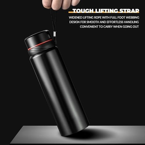 60 oz Smart Water Bottles with Digital Temperature Display Coffee Tea Infuser Bottle LED Thermal Cup Double Walled Vacuum Insulated Stainless Steel Flask Leak Proof Travel Mug Keep Warm (black) - Image 7