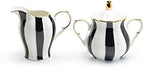 Grace Teaware Black and White Scallop Fine Porcelain 11 Piece Tea Set - Image 3