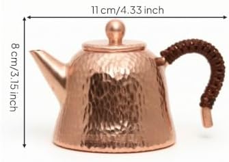 Copper Teapot Copper Kettle Copper Pot Copper Vessel With Traditional Craft Pure Copper Patina Potential And Rounded Shape Suitable for tea serving countertop display gifting 200ml - Image 2