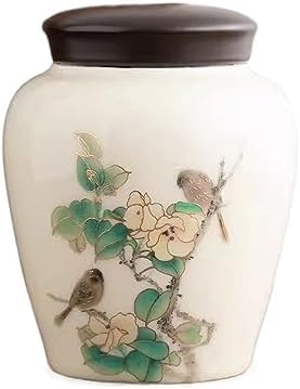 Tea Tin Home Decor Crafts Loose Leaf Tea Storage Jar Ceramic Box Guest Vintage Chinese Sugar Tea Storage(Large) by Unknown