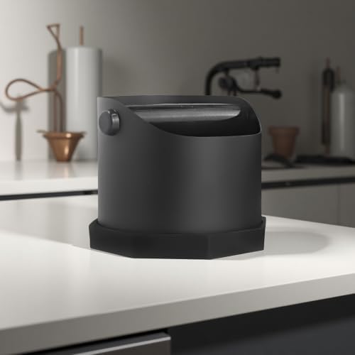 Small Espresso Knock Box, 25.36 oz / 750 mL Capacity, Matte Black Stainless Steel Coffee Waste Bin, Anti-Slip Base, Easy-Clean Grounds Disposal Container for Home Barista and Countertop Use - Image 2
