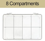 ZEXALOR Plastic Clear Storage Containers, Set of 2 Tea Bag Organizer Boxes 8 Compartments with Lids, Underwear Tie Drawer Organizer, Dresser Organizer (10.8×7×3.7") - Image 7