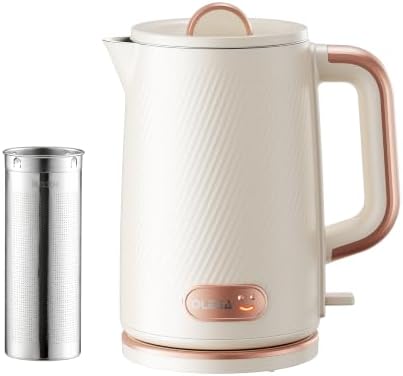 OLEGA Electric Kettle: 1200W Fast Boil Tea Kettles with Tea Infuser 1.5L by OLEGA