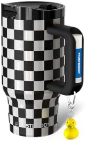 Frost Buddy Thicc Buddy 16oz Insulated Tumbler (Black & White Checkered) by FrostBuddy