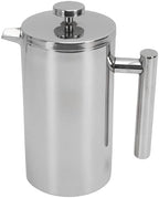 French Press Coffee Maker, Rustproof 304 Stainless Steel Double Layer Insulated Coffee Pot, Stainless Steel French Press with Dishwasher Safe U Shaped Spout for Home Office Camping (600ml) - Image 6