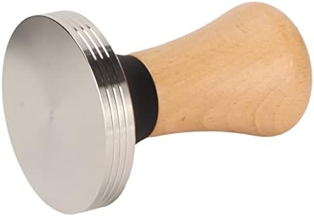 Aramox Wood Coffee Tamper with Silicone Tamper Mat Set Stainless Steel Base Beech Handle Even Pressure Easy Clean for Beginners Home Baristas Prep 8.5 X 6.0 X 0.4in (58mm / 2.28in) - Image 4