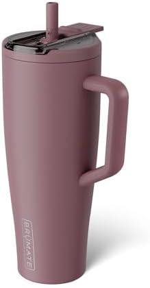 BrüMate Era Flip 40oz Tumbler with 100% Leakproof Covered Straw Lid | Hygienic Covered Straw | Insulated Stainless Steel Water Bottle with Handle | Cup Holder Friendly | BPA-Free (Rose Taupe) by Br%C3%BCMate