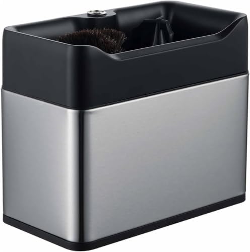 Electric Automatic Portafilter Cleaner, Espresso Coffee Puck Knock Box with Scrapers and Brush Head, Portable Coffee Ground Cleaning Tool for Home Cafe Coffee Bar Use(Silver) by Unknown