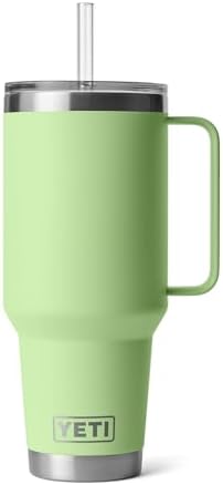 YETI Rambler 42 oz Tumbler with Handle and Straw Lid, Travel Mug Water Tumbler, Vacuum Insulated Cup with Handle, Stainless Steel, Key Lime - Image 3