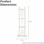 Nispira Cold Brew Drip Tower Iced Coffee Maker Glass Wooden Stand 25 Cups white - Image 2