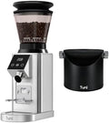 Tuni G1 Conical Burr Coffee Grinder with Coffee Knock Box, Silver by Tuni