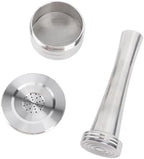 Zerodis Stainless Steel Reusable Coffee Capsule Filter for Coffee Machine Retention Easy to for All Types of Coffee Powder (with Brush Spoon) (with Paper Filters Brush Spoon Press Hammer) - Image 3