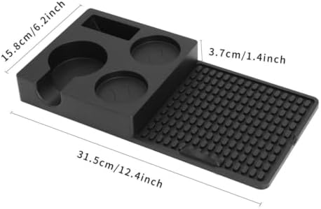 Coffee Tamper Base Crafted From Food Grade Silicone Having Layout With Raised Section And Evaporation Pad Equipped With Molded Recesses, Black - Image 5