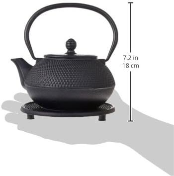 M.V. Trading New Star International T8010 Cast Iron ARR Tea Set with Trivet, 21 oz, Black - Image 2