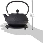 M.V. Trading New Star International T8010 Cast Iron ARR Tea Set with Trivet, 21 oz, Black - Image 2