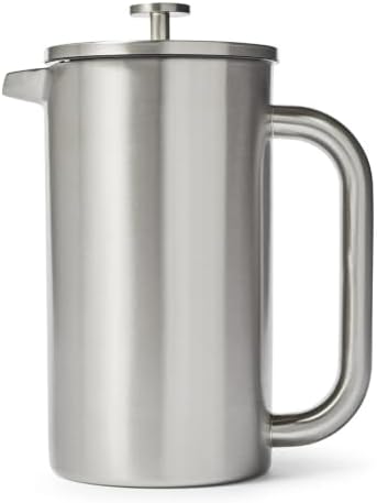 Sur La Table Double-Wall Stainless Steel French Press, 8 Cup, Silver by Unknown