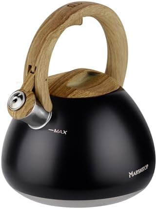 MARSKITOP Whistling Tea Kettle Stovetop 2.6 Quart Black by MARSKITOP