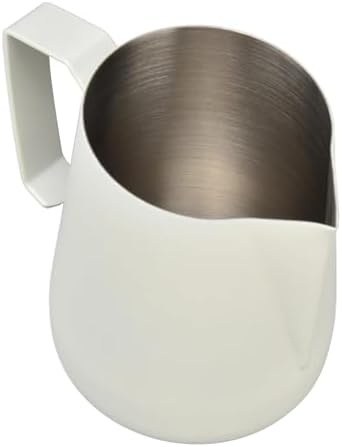 milk frothing pitcher 450ml Milk Frothing Pitcher Stainless Steel Thickened Frother Cup with Pointed Spout for Coffee Shop Home Kitchen for kitchen(WHITE) - Image 5
