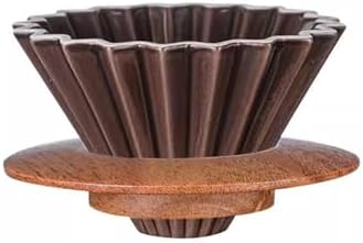 Ceramics V Shape Brewing Coffee Filter Cup For Pour Over Barista 60 Degree Dripper Cone Drip Funnel(BROWN) by Unknown