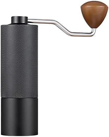Manual Coffee Grinder, Hand Coffee Mill with 420 Stainless Steel CNC Core, 12 Adjustable Settings, Extended Wood Handle, Secure Handle Attachment, Aerospace Aluminum Body for Home, Travel, Camping by Unknown