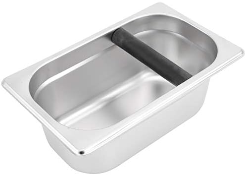 Stainless Steel Knock Box, Coffee Grounds Container for Espresso Machine, Deep Bowl Design with Arc Corners, Large Capacity Coffee Slag Bin for Home Barista and Coffee by Unknown
