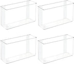 mDesign Plastic Adhesive Mount Storage Organizer Container for Kitchen or Pantry Wall Organization - Space Saving Holder for Sandwich Bags, Foil - 11" Wide - Ligne Collection - 4 Pack - Clear - Image 6