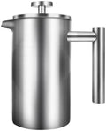 Double Wall Tea Maker Pot Large Capacity Espresso Coffee Machine French Press Coffee Maker Coffee Percolator Pot Stainless Steel by Unknown
