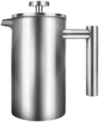 Double Wall Tea Maker Pot Large Capacity Espresso Coffee Machine French Press Coffee Maker Coffee Percolator Pot Stainless Steel by Unknown