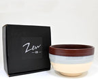 Urban Tokyo Authentic Minoware Porcelain Matcha Bowl Chawan 4.75" Diameter Handmade in Japan, Traditional Mino-Yaki Ceramic Tea Ceremony Bowl, Reactive Glaze Designs (Top Wine) - Image 2