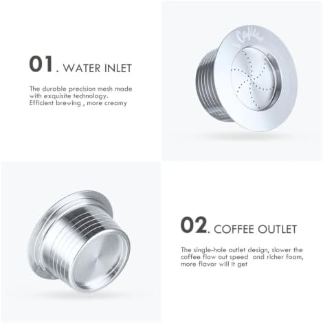 Reusable Coffee Filters Capsule Stainless Steel Capsule Pod(2 Capsules 1 Tamper) - Image 3