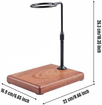 Coffee Stand Pour Over Station Dripper Holder Rack With Adjustable Height Aluminum Alloy Post And Wood Base Stable Anti Slip Pads suitable for home kitchen, Black, Solid Wood - Image 7