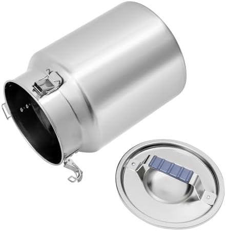 12L/3.17Gal Stainless Steel Airtight Canister Silver Round Food Storage Canisters with Airtight Lid&Locking Clamp Rice Cereal Grain Canisters Container Bucket for Rice Milk Jug Coffee Bean Storage - Image 5