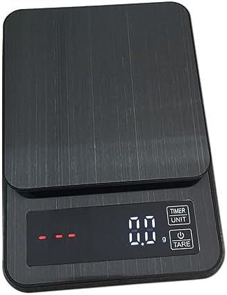 Electronic Coffee Scale with Timer 5kg Black LED Precision Sensors by OKUMEYR