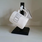 Black Mug Stand/Coffee Mug Holder Tree 2 Hook Farmhouse Cup Rack Small Stand Perfect for RV Apartment Coffee Bar - Image 2