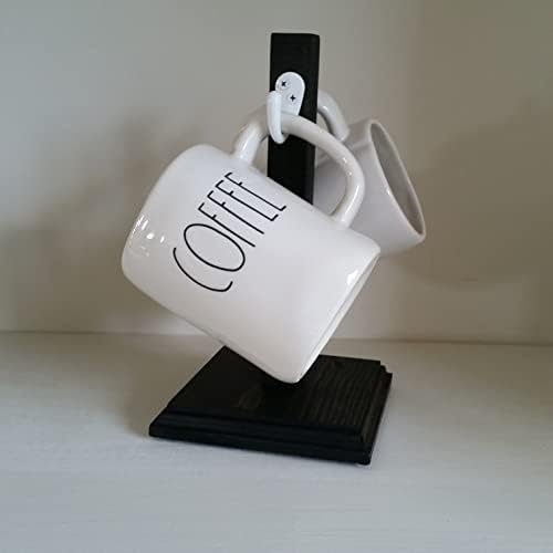 Black Mug Stand/Coffee Mug Holder Tree 2 Hook Farmhouse Cup Rack Small Stand Perfect for RV Apartment Coffee Bar - Image 2