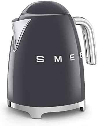 SMEG KLF03 Electric Kettle 1.7L (7 Cup), Retro Hot Water Boiler for Tea & Coffee, Fast Boiling, Auto Shut-Off, Soft Open Lid, 360° Swivel Base Countertop Kettle – Slate Grey - Image 3