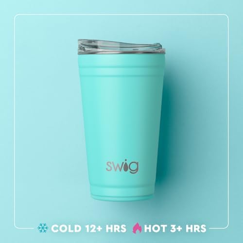 Swig Life 24oz Insulated Party Cup with EZ Slider Lid, Flora Rosa - Image 4