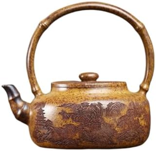 Kettle Teapot Household Mountain View Ceramic Teapot Creative Hand-Carved Tea Infuser Portable Water Teapot by Unknown