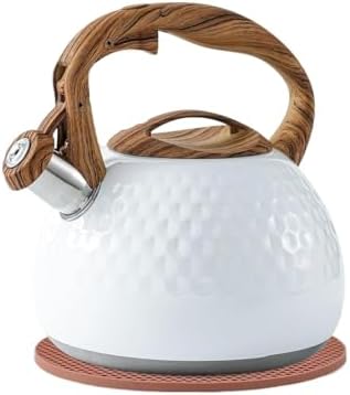 Stovetop Teapot For Home And Restaurant Tea Kettle Whistling For Stove Top Food Grade Stainless Steel Pot With Wood Handle(A) by Unknown