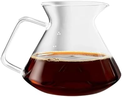 Compatible for MHW-3BOMBER Pour Over Coffee Maker, 360/600ml Glass Coffee Server & Dripper, Home Brewing Kitchen Accessories(600ml Transparent) by Unknown