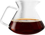 Compatible for MHW-3BOMBER Pour Over Coffee Maker, 360/600ml Glass Coffee Server & Dripper, Home Brewing Kitchen Accessories(600ml Transparent) by Unknown