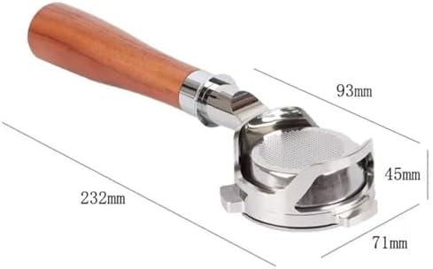 54mm Bottomless Coffee Portafilter Replacement，Compatible For Breville，870 875 878 880，Barista Tool With Basket Accessory(Metal wood) - Image 2