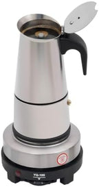 Stainless Steel Moka Pot 6 Cup 300ml Espresso Maker with Electric Stove by Unknown