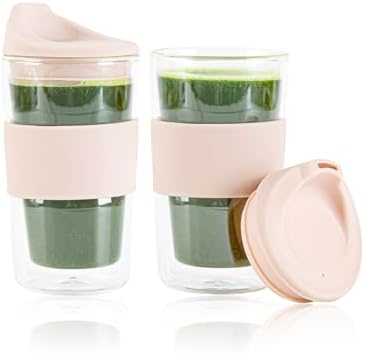 Restaurantware - Forma Professional 11.8 Ounce Insulated Travel Mugs, 10 Double Wall Coffee Mugs - Includes Lids And Sleeves, Reusable, Clear Borosilicate Glass Tumblers, Dishwashable, Microwavable - Image 2