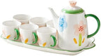 Water Pitcher Household Ceramic Water Set Creative Tea Set Cold Kettle 8-piece Set Household Essential Tea Set teapot Tea Cup Set Water Jug by Unknown