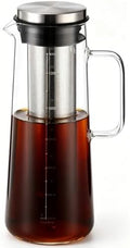 Cold Brew Pitcher, 1.4 L 48 Oz Borosilicate Glass Coffee Maker with Stainless Steel Mesh Filter and Airtight Lid, Iced Tea Maker for Home Beverage, Fridge Storage by Unknown