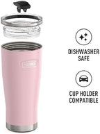 THERMOS Icon Series 24oz Stainless Steel Tumbler with Slide Lock Lid, Leakproof, Fits Cupholder, Dishwasher Safe, Griptec™ Non‑Slip Base, Keeps Drinks Hot 6 Hrs/Cold 22 Hrs, Sunset Pink - Image 3