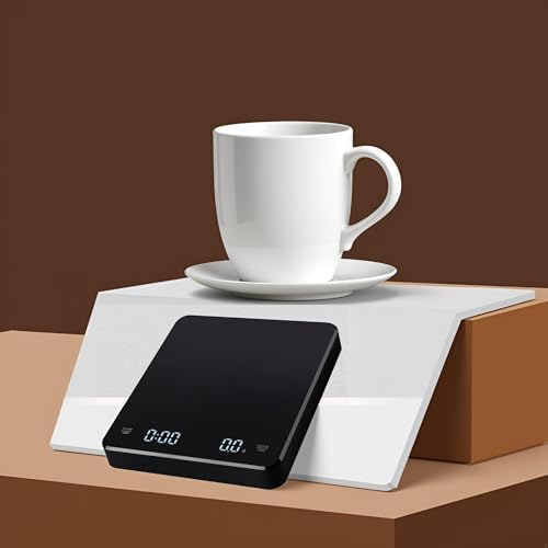 Rechargeable Coffee Scale, Portable Digital Kitchen Scale with Automatic Timing Rechargeable Mini Coffee Scales, Food Kitchen Scales for Baking, Cooking, and Meal Prep(Black) - Image 2