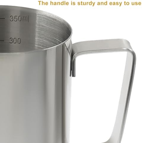 6 Pcs Milk Frothing Pitcher, 12 Oz Stainless Steel - Image 4